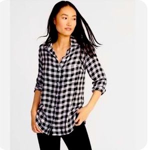 Old Navy Black Buffalo Check Lightweight Plaid Shirt NWT Medium